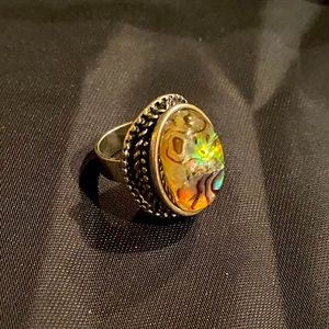 Silver Ring with Unique Stone